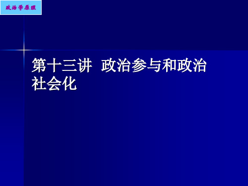 第十三讲  政治参与与政治社会化
