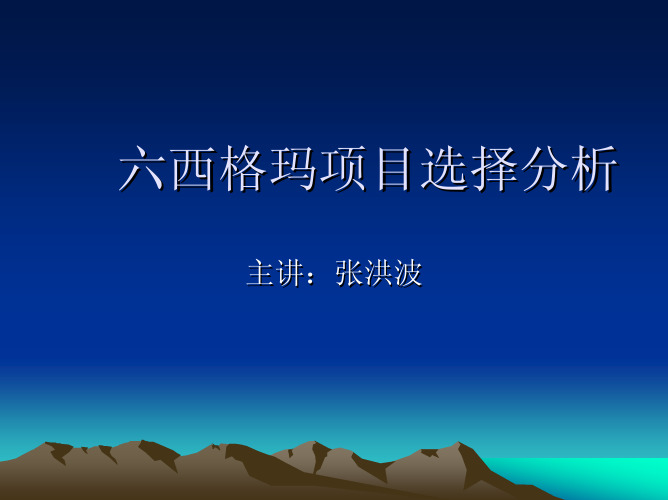 六西格玛项目选择分析(自编)