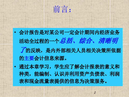 会计核算报告——财务会计报表