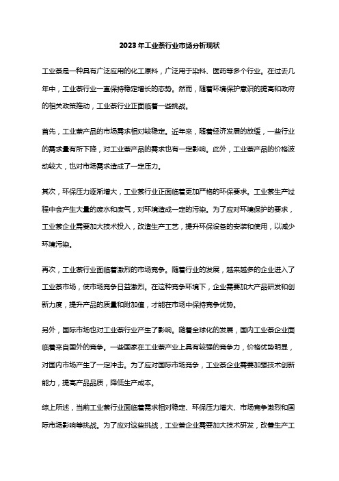 2023年工业萘行业市场分析现状
