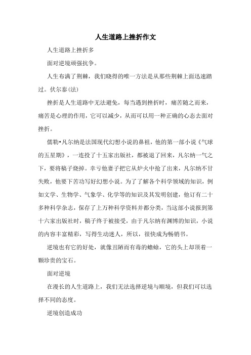 人生道路上挫折作文