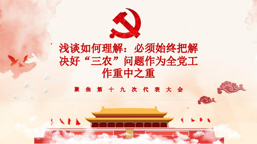 浅谈如何理解：必须始终把解决好“三农”问题作为全党工作重中之重PPT课件