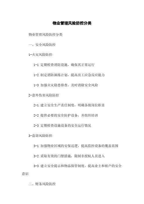物业管理风险防控分类