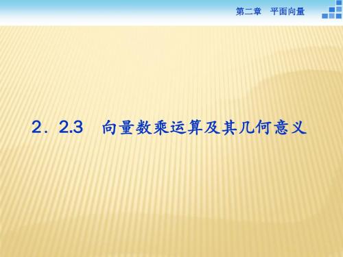 人教版2017高中数学(必修四)2.2.3 向量数乘运算及其几何意义 PPT课件