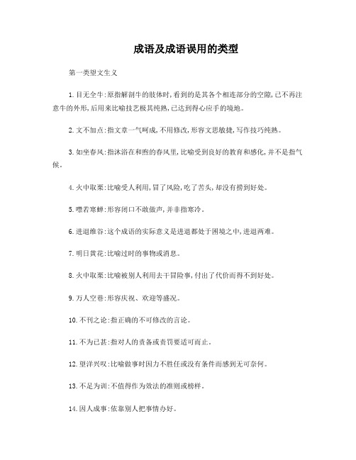 成语及成语误用的类型