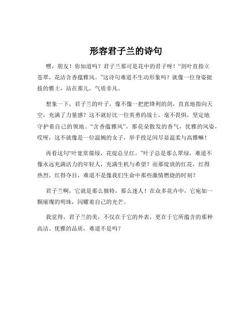 形容君子兰的诗句