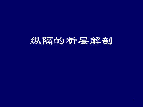 人体断层解剖学-纵隔的断层解剖
