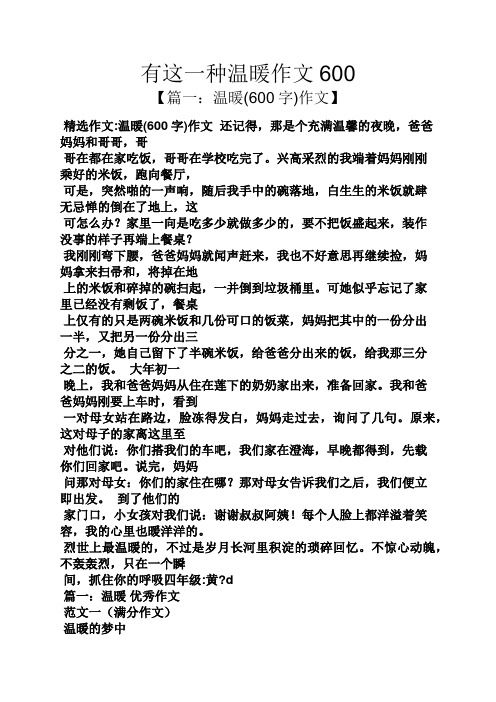 有这一种温暖作文600