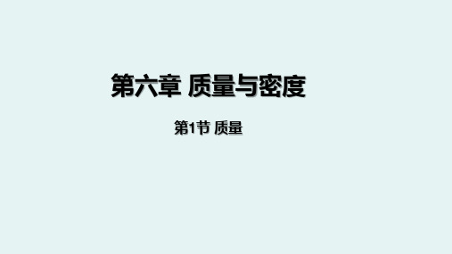 人教版八年级上册物理第六章质量与密度第1节质量
