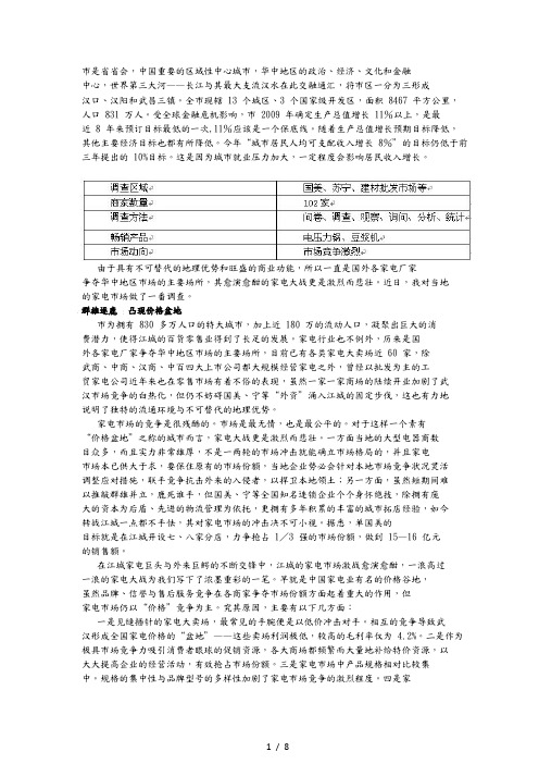 武汉小家电市场分析报告