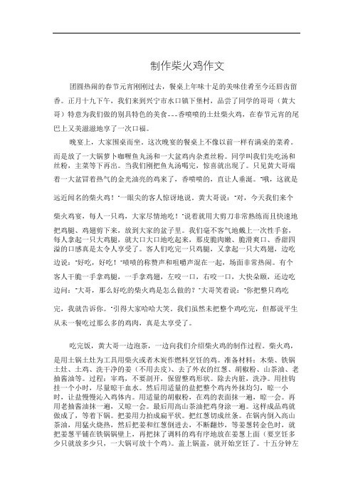 制作柴火鸡作文