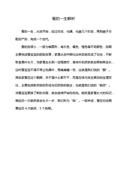 蚕的一生解析
