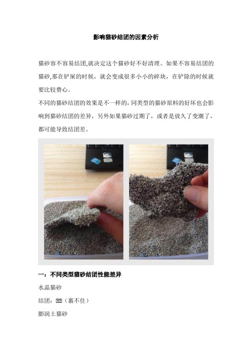 影响猫砂结团的因素分析