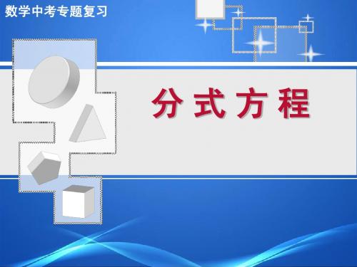 中考专题复习[10]ZZzzl分式方程