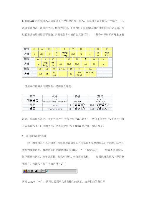 智能ABC双拼方案