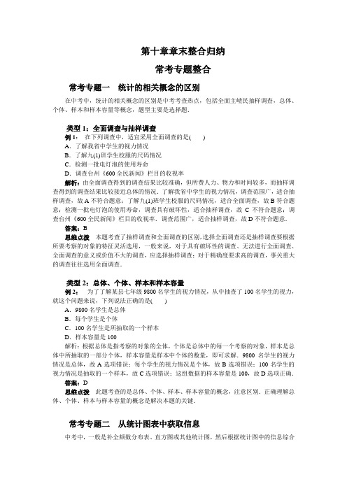 人教版七年级下册第十章章末整合归纳及练习(含答案)