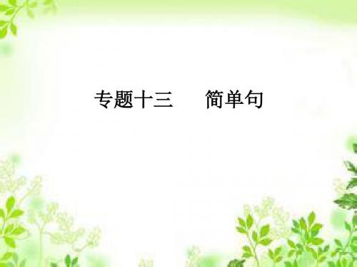 2018年中考英语语法专题复习：专题十三 简单句