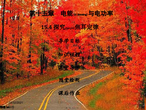九年级物理上册15.4探究焦耳定律版版初中九年级上册物理2