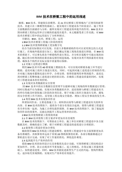 BIM技术在桥梁工程中的运用浅述