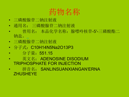 2019年-三磷酸腺苷二钠注射液说明书-PPT精选文档