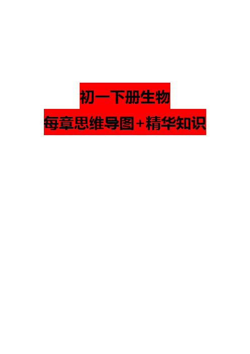 初一下册生物每章思维导图+精华知识