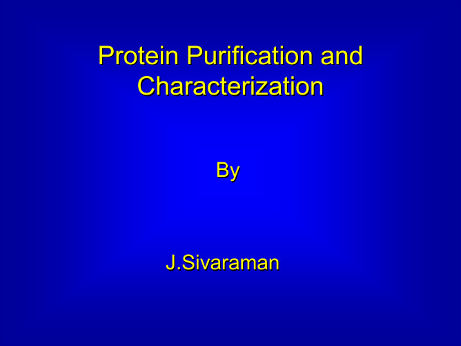 protein purification and characterization