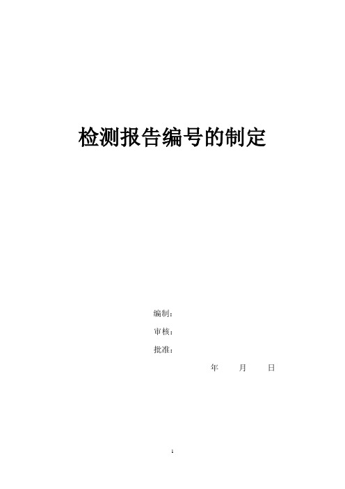 检测报告编号编制办法