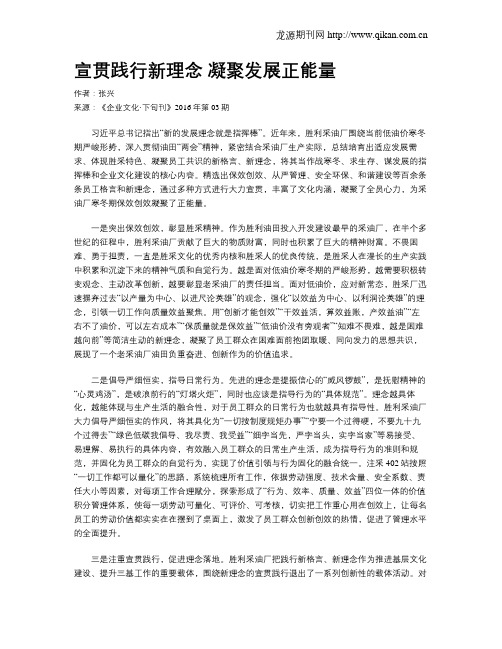 宣贯践行新理念  凝聚发展正能量