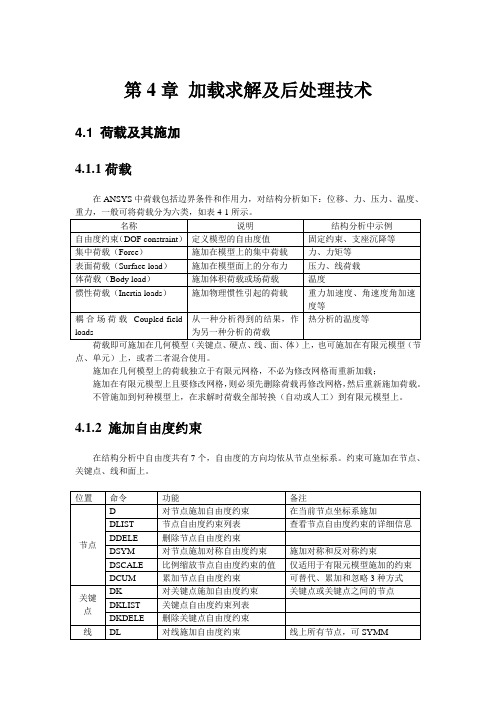 第4章加载求解及后处理技术资料