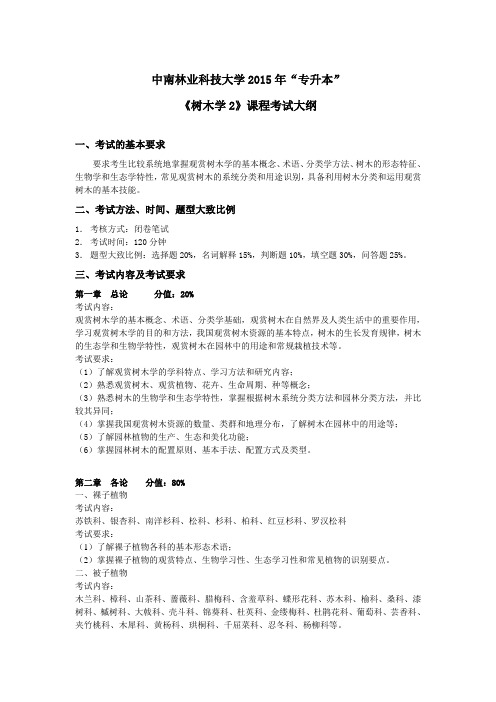 中南林学院植物学教学大纲