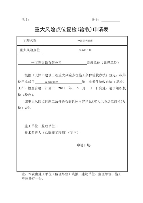 重大风险点位复检(验收)申请表-带范例