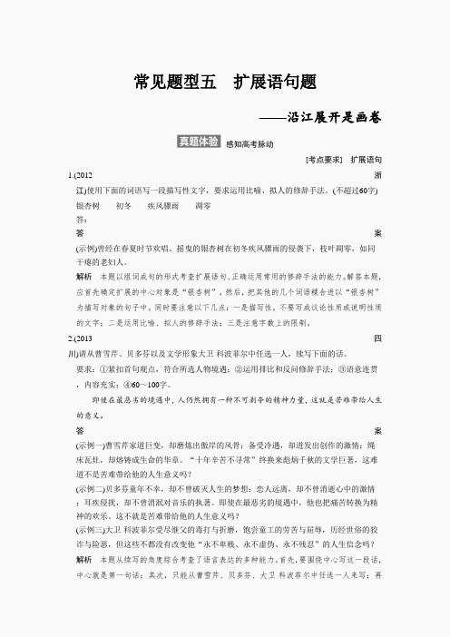 2015届高考总复习：语言表达和运用(8份)常见题型五