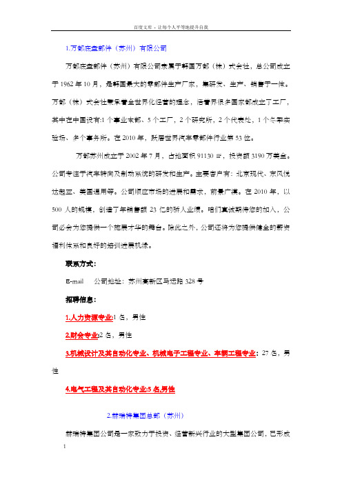 万都底盘部件(苏州)有限公司