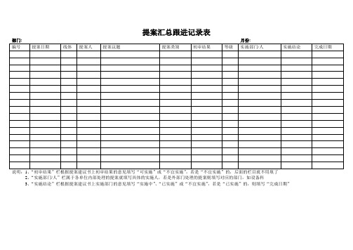 提案汇总跟进记录表