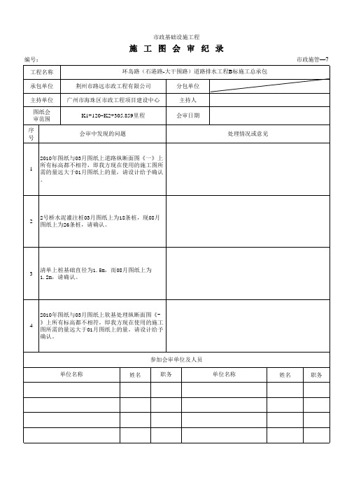 施工图会审记录