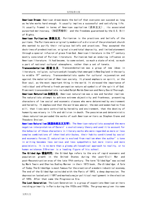 美国文学名词解释