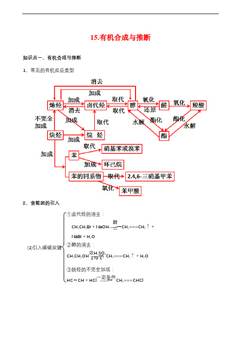 2021年高考化学考点复习讲练15有机合成与推断