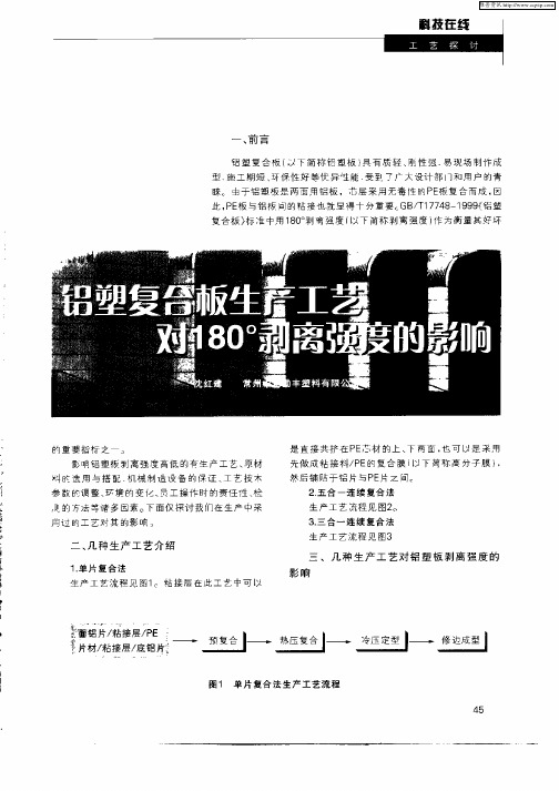 铝塑复合板生产工艺对180°剥离强度的影响