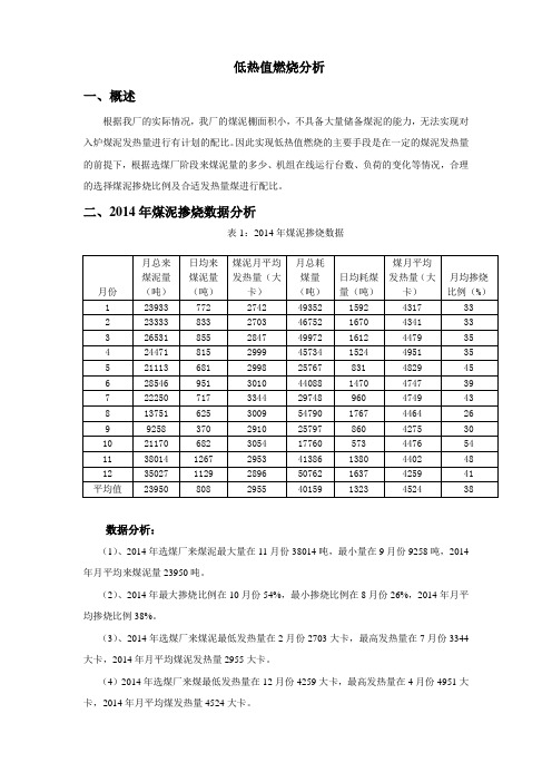 低热值燃烧分析