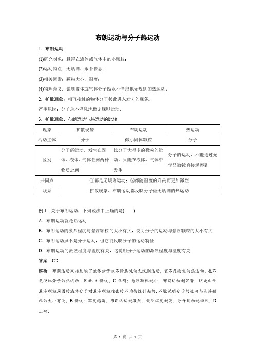 布朗运动与分子热运动
