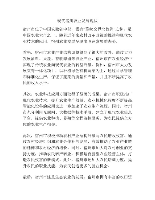 现代宿州农业发展现状