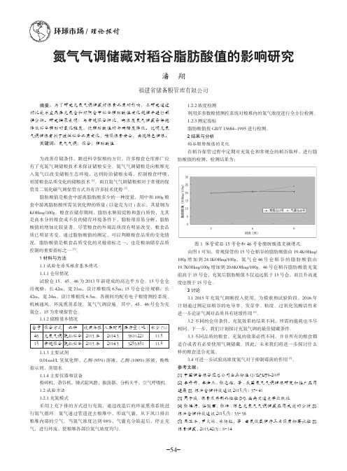 氮气气调储藏对稻谷脂肪酸值的影响研究