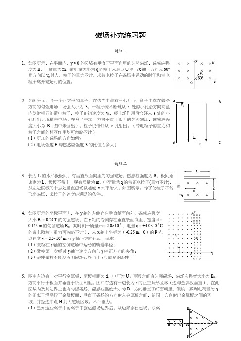 高中物理磁场经典习题(题型分类)含答案