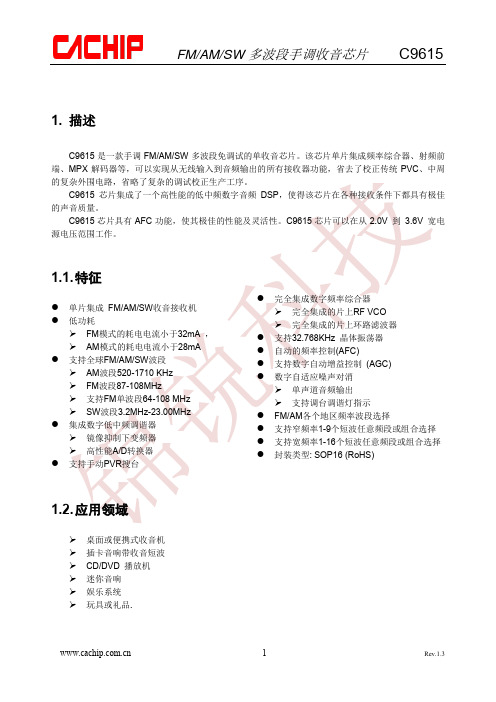 免调收音C9615 IC资料