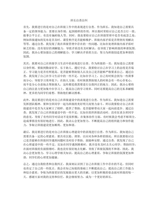 班长自查自纠