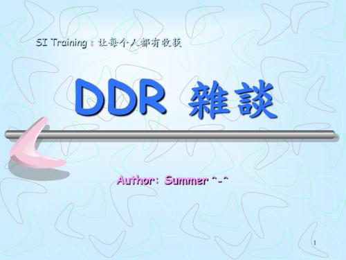 DDR杂谈-training
