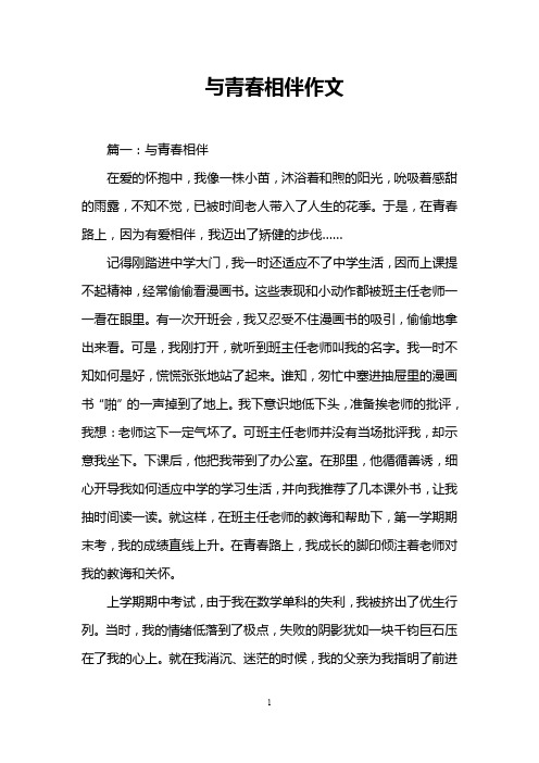 与青春相伴作文