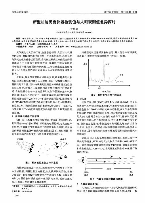 新型站能见度仪器检测值与人眼观测值差异探讨