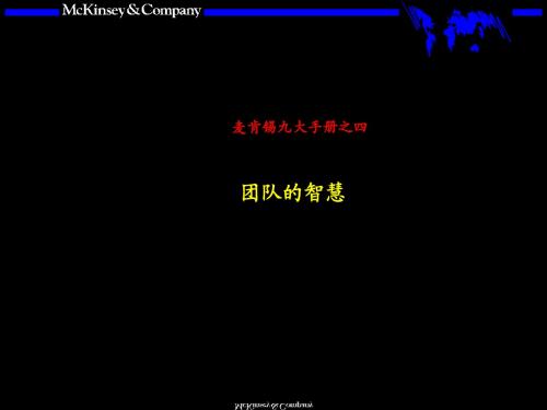 麦肯锡__著名九大手册之四-团队的智慧