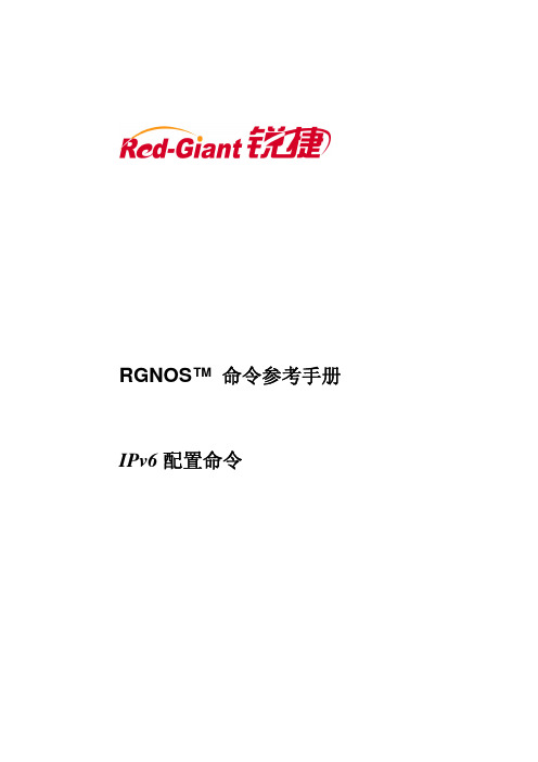 锐捷路由器RSR10&20命令参考 第十三部份 IPv6配置命令参考